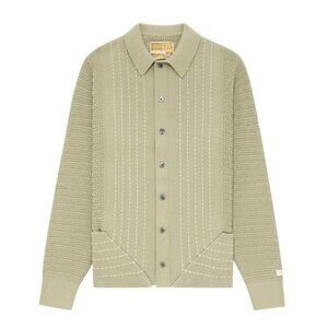 Aime Leon Dore Green Pinstripe Polo Cardigan Green SS'22, Medium